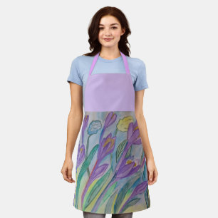 Abstract Spring Crocus Apron