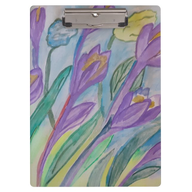 Abstract Spring Crocus Clipboard (Front)