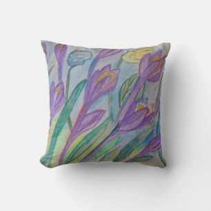 Abstract Spring Crocus Cushion