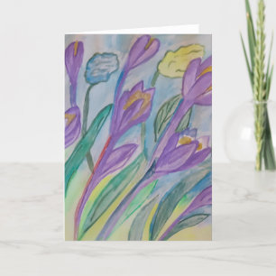 Abstract Spring Crocus Greeting Card