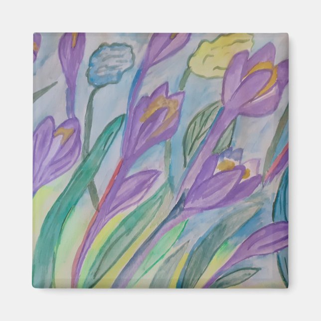 Abstract Spring Crocus Magnet (Front)