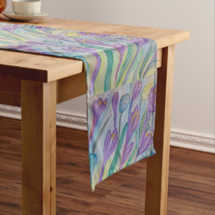 Abstract Spring Crocus Medium Table Runner