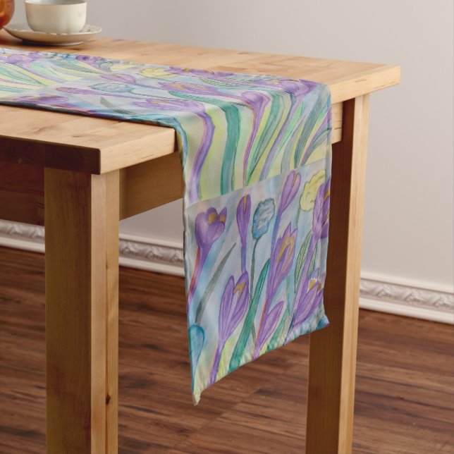 Abstract Spring Crocus Medium Table Runner (In Situ)