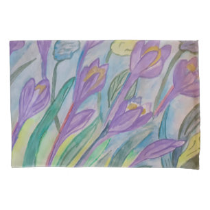 Abstract Spring Crocus Pillowcase