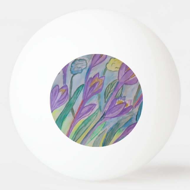 Abstract Spring Crocus Ping Pong Ball (Front)