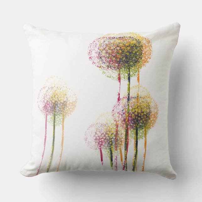 Abstract Spring Flower Trees #2 Cushion (Front)