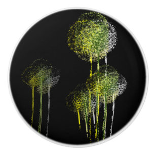 Abstract Spring Flower Trees #3 Ceramic Knob