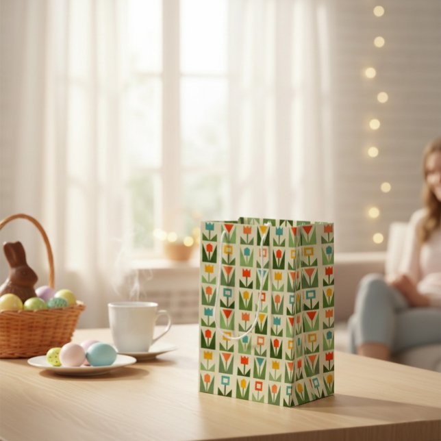 Abstract Spring Flowers Medium Gift Bag (Creator Uploaded)