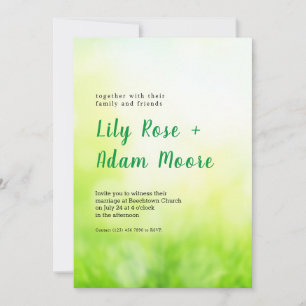 Abstract Spring Green Meadow Wedding Invitation