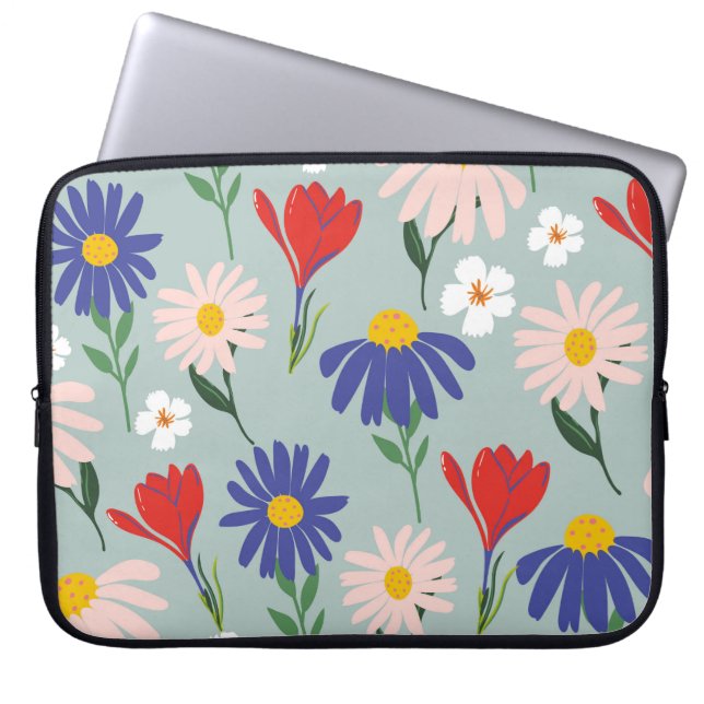 Abstract spring seamless pattern with colourful fl laptop sleeve (Front)