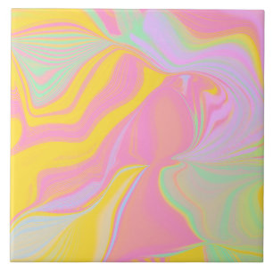 Abstract Spring Sunrise Ceramic Tile