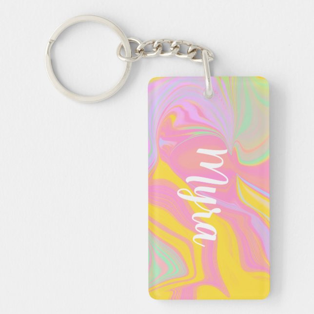 Abstract Spring Sunrise Key Ring (Front)