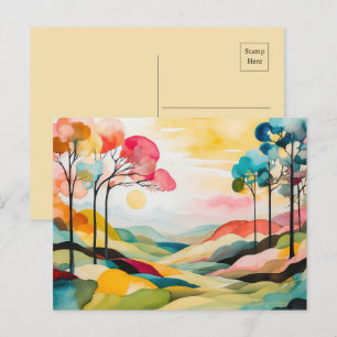 Abstract Springtime Postcard