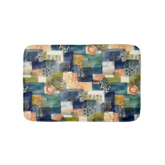 Abstract sqare patterns bath mat