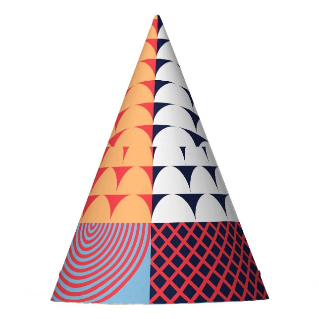 Abstract square artwork: geometric design. party hat (Front)