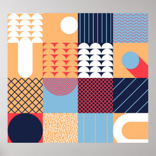 Abstract square artwork: geometric design. poster