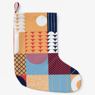 Abstract square artwork: geometric design. small christmas stocking