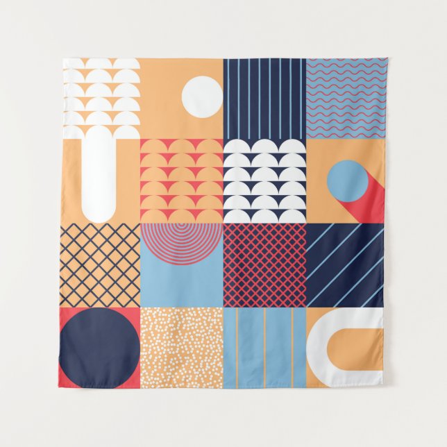 Abstract square artwork: geometric design. tapestry (Front)