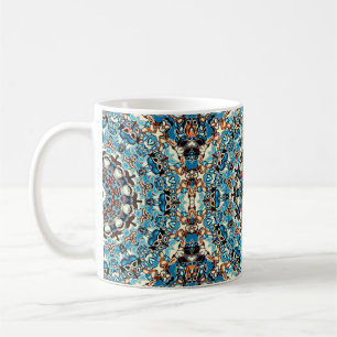 Abstract square background. Round mandala ornament Coffee Mug