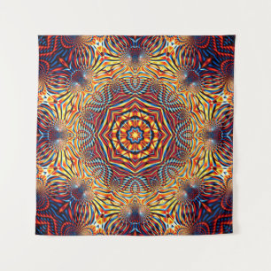 Abstract square background. Symmetric round decora Tapestry