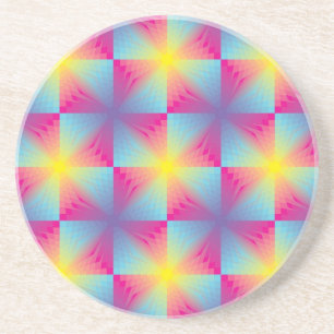 Abstract square vector mosaic coaster