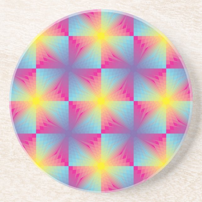 Abstract square vector mosaic coaster (Front)