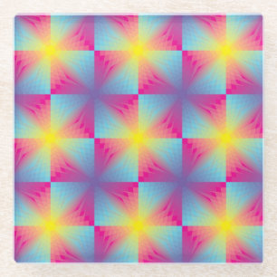 Abstract square vector mosaic glass coaster