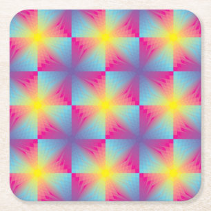 Abstract square vector mosaic paper coaster