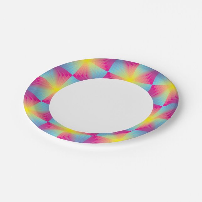 Abstract square vector mosaic paper plate (Angled)