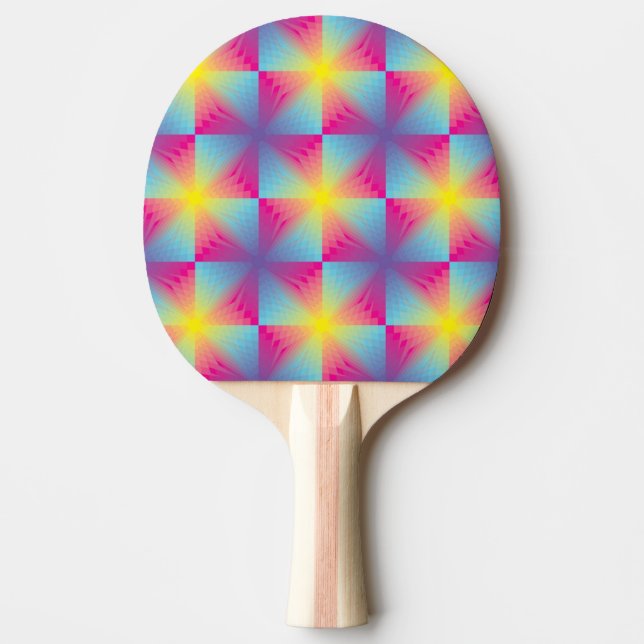 Abstract square vector mosaic ping pong paddle (Front)