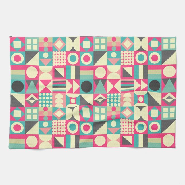 Abstract Squares 110419 Tea Towel (Horizontal)