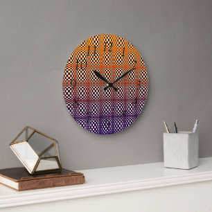 Abstract Squares 3 Large Clock