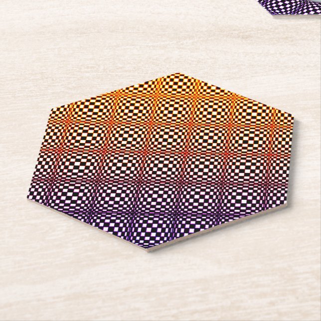 Abstract Squares 3 Paper Coaster (Angled)