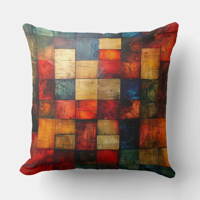 Abstract Squares  Cushion (Front)