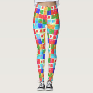 abstract squares leggings