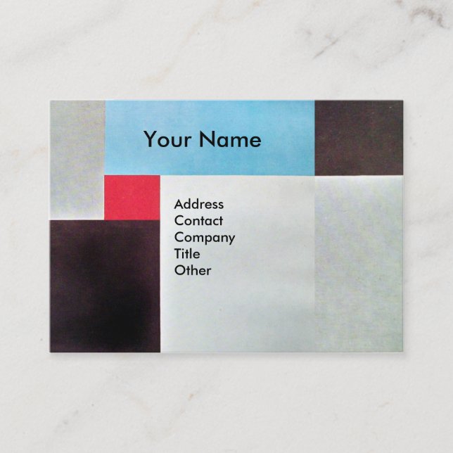 ABSTRACT SQUARES MONOGRAM ,red blue grey brown Business Card (Front)