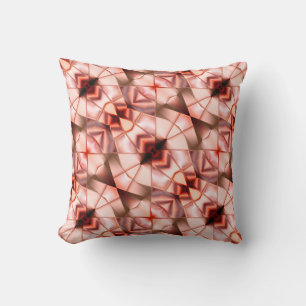 Abstract squares over pearly rapport pinkish wine cushion