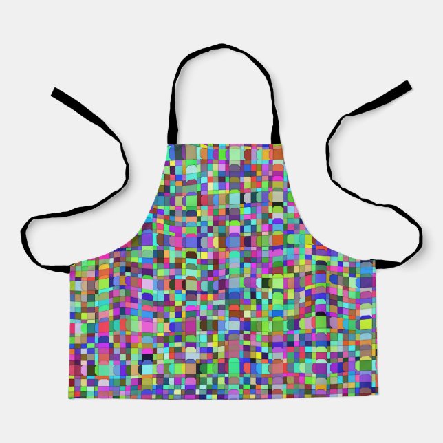 Abstract Squares Shapes Multicolor Pattern Apron (Front)