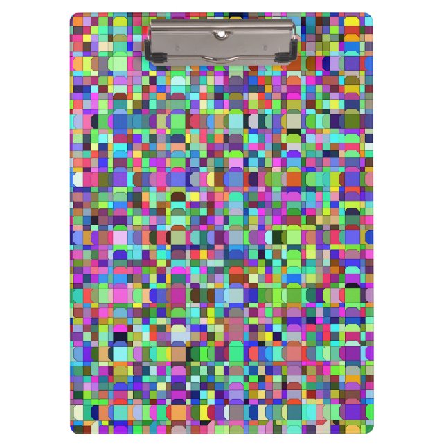 Abstract Squares Shapes Multicolor Pattern Clipboard (Front)