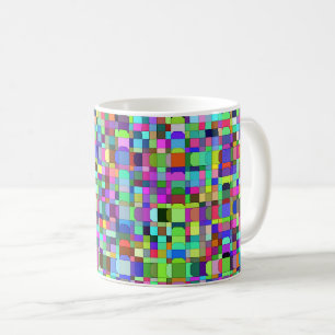 Abstract Squares Shapes Multicolor Pattern Coffee Mug