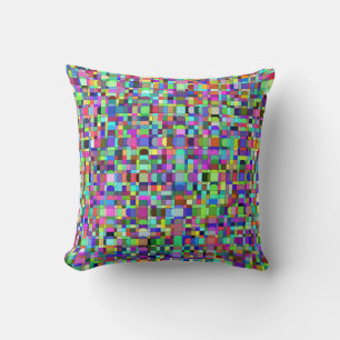 Abstract Squares Shapes Multicolor Pattern Cushion