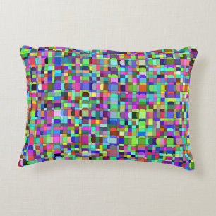 Abstract Squares Shapes Multicolor Pattern Decorative Cushion