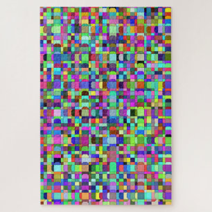 Abstract Squares Shapes Multicolor Pattern Jigsaw Puzzle