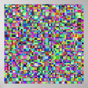 Abstract Squares Shapes Multicolor Pattern Poster
