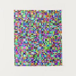 Abstract Squares Shapes Multicolor Pattern Tapestry