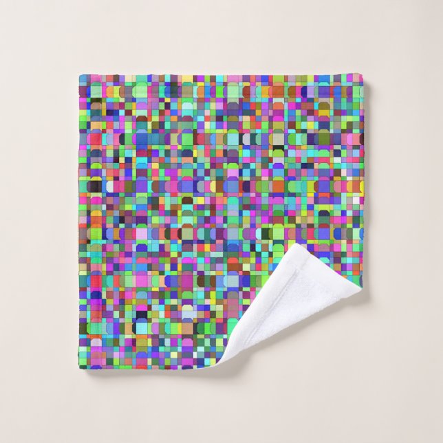 Abstract Squares Shapes Multicolor Pattern Wash Cloth (Wash Cloth)