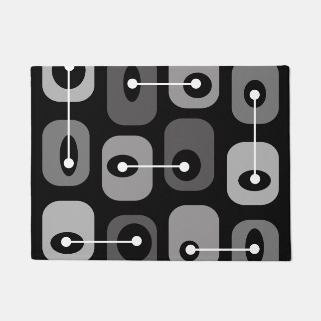 Abstract Squishy Cubes Black Silver Doormat (Front)