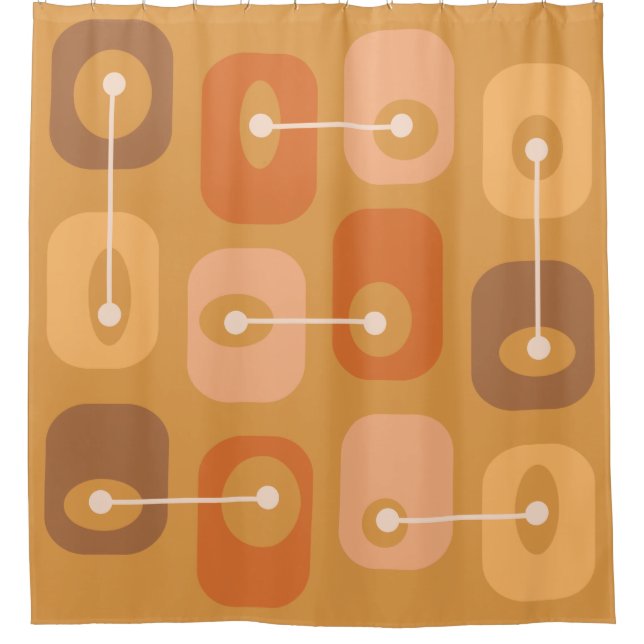 Abstract Squishy Cubes Burnt Orange Shower Curtain (Front)