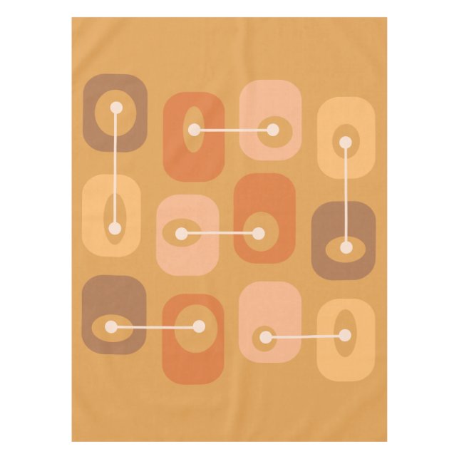 Abstract Squishy Cubes Burnt Orange Tablecloth (Front)