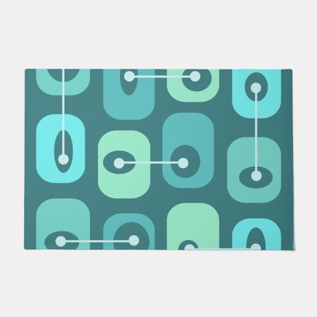 Abstract Squishy Cubes Turquoise Doormat (Front)